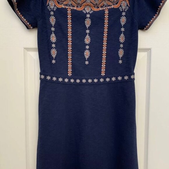 Tory Burch navy embroidered dress size XS - Picture 9 of 9